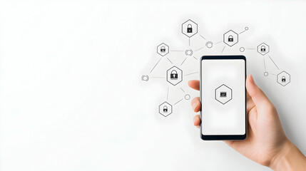 Aufkleber - Smartphone Displaying Security Features with Lock Icons Connected
