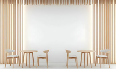 Poster - Modern Minimalist Interior with Wooden Furniture and Bright Lighting