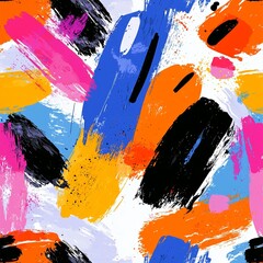 Poster - A seamless and abstract pattern is created through the use of mixed media and collage techniques