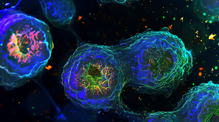 Poster - This Colorful representations of stem cells showcase their regenerative potential and unique properties.