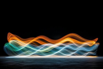 Poster - Neon green and yellow light trails contrast with a black backdrop, evoking a dynamic, futuristic energy design