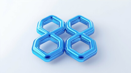 Poster - Abstract Blue Geometric Shapes with Modern Design Elements