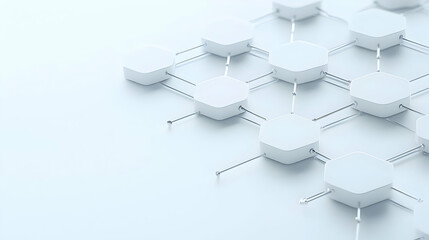 Poster - Abstract Hexagonal Structure with Connecting Lines and Light Background