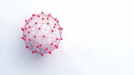 Poster - Abstract Network Sphere with Red Nodes and Connecting Lines
