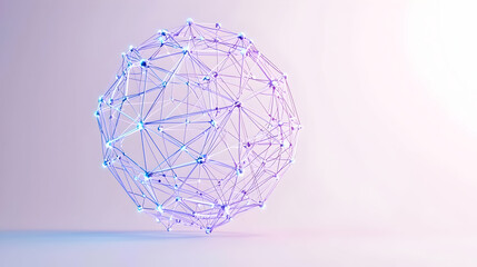 Poster - Abstract Interconnected Sphere with Colorful Nodes and Lines Design
