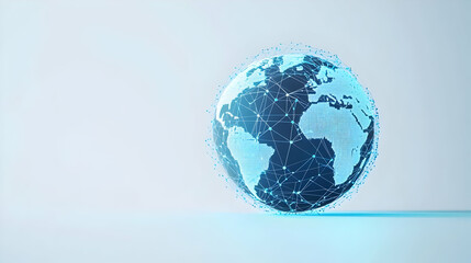 Poster - Abstract Digital Globe with Network Connections and Blue Lighting
