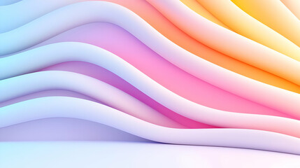 Poster - Colorful Curved Waves with Smooth Gradient Background Abstract Design