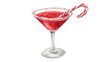© Spot Decor - Watercolor Cranberry Martini with Candy Cane, Isolated on Transparent Background, Christmas Cocktail, Festive Drink, Christmas, Cocktail, Watercolor