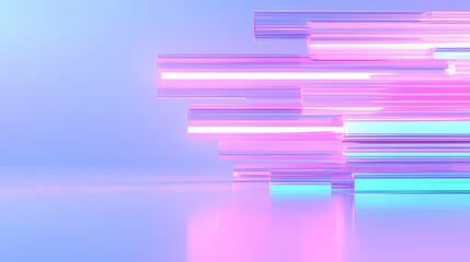 Poster - Abstract Digital Background with Glowing Light Streaks and Colors