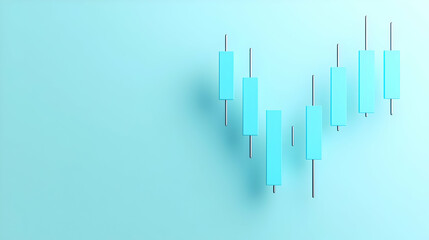 Poster - Abstract Financial Graph Representing Upward Trend on Blue Background