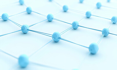 Poster - Blue Lattice Structure Connecting Nodes in Abstract Digital Space