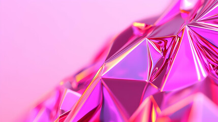 Poster - Abstract Pink and Purple Geometric Shape with Reflective Surface