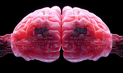 Poster - Human Brain with Circuitry Design Representing Artificial Intelligence
