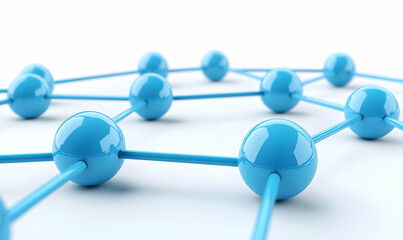 Poster - Blue Molecular Structure on Light Background Engaging Connections