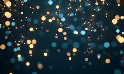Poster - Soft Glowing Lights Over Dark Background for Cozy Atmosphere