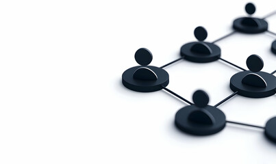 Poster - Abstract Connection Network of Human Icons on White Background