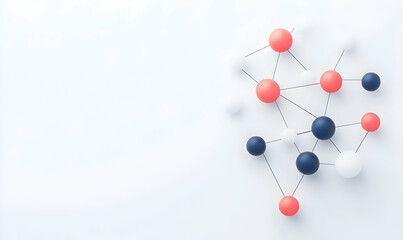 Poster - Molecular Structure Display on Light Background with Colorful Atoms