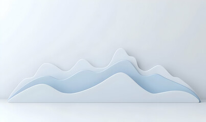 Poster - Abstract White Mountain Range with Soft Curves and Minimalist Design