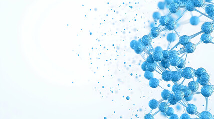 Poster - Abstract Molecular Structure with Blue Particles on Light Background