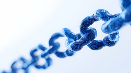 Poster - Blue Abstract Chain Links on Light Background for Illustration Purposes