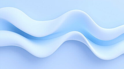 Poster - Soft Blue Waves Flowing Across a Smooth Pastel Background