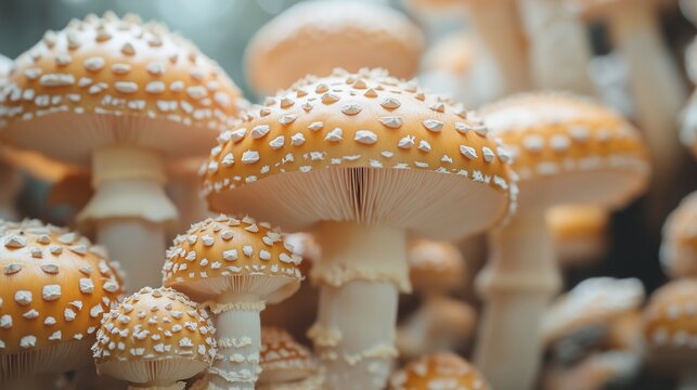 A close-up shot of various types of mushrooms