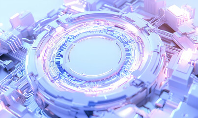 Poster - Futuristic Abstract Technology Design with Glowing Blue Elements