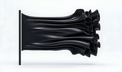 Poster - Abstract Black Fabric Flowing in a Dynamic and Artistic Manner