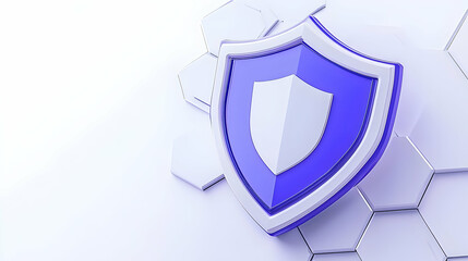 Poster - Modern Shield Icon on Abstract Background with Hexagonal Patterns