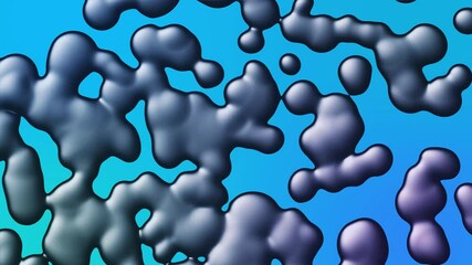 Wall Mural - pewter blob party gradient colors 4k features cloudy pewter colored blob formations moving and evolv