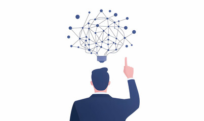 Poster - Businessman Thinking About Innovation and Creative Ideas Concept