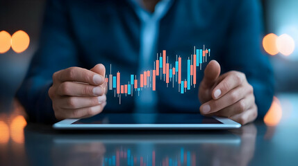 Poster - Innovative Financial Analysis with Digital Tablet and Stock Chart