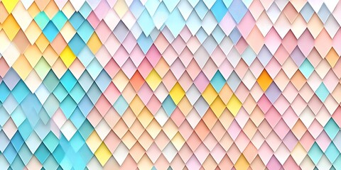 Poster - Pastel Diamond Mosaic: Harmonious blend of light tones and geometric shapes