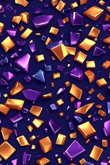 Poster - Elegant chaos: metallic blocks in captivating purple and gold tones