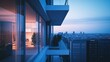 © Nurul - Modern apartment balcony at dusk with city view