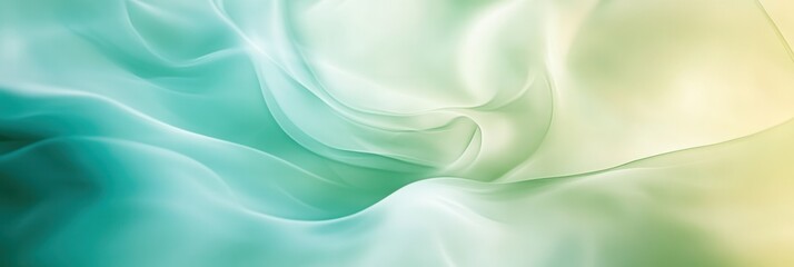 Poster - Calm abstract background featuring smooth pastel tones of green and blue creating a serene atmosphere Generative AI
