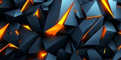 Aufkleber - Dynamic abstract background featuring geometric shards and vibrant light