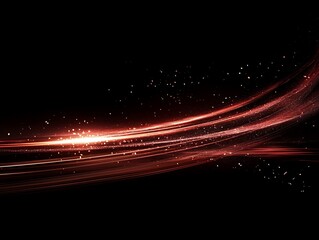 Poster - dynamic streaks of light with glittering particles on dark background