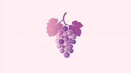 Aufkleber - Modern abstract grape bunch logo showcasing soft purple hues and artistic simplicity for creative branding projects Generative AI