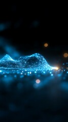 Poster - Abstract network landscape with glowing dots and interconnected lines