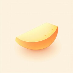 Poster - Minimalist cheese wedge logo design featuring soft yellow orange gradient and clean style aesthetics Generative AI