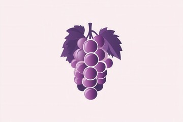 Aufkleber - Abstract logo featuring a bunch of grapes in soft purple hues with a modern artistic design for branding and marketing purposes Generative AI