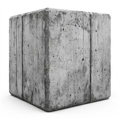 Poster - A larger cube formed from eight concrete blocks represents construction, modularity, and strength
