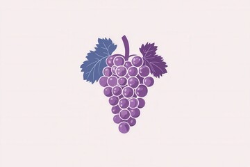 Aufkleber - Modern abstract logo featuring a soft purple grape bunch with artistic simplicity and elegant design elements Generative AI