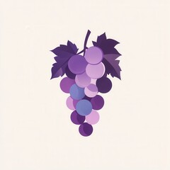 Poster - Modern abstract logo featuring a grape bunch in soft purple hues showcasing artistic simplicity Generative AI