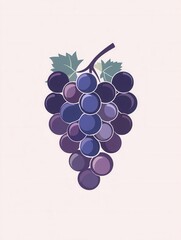 Aufkleber - Abstract logo design featuring a grape bunch in soft purple hues with modern artistic simplicity for branding Generative AI