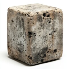 Poster - A close-up view of a weathered metal cube reveals its industrial and textured characteristics