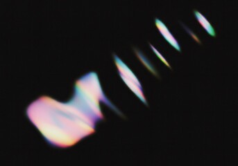 Poster - Holographic Light Leaks on Dark Background