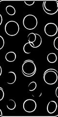 Poster - Abstract dark background with white hand-drawn circle pattern design