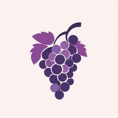 Aufkleber - Modern abstract grape bunch logo showcasing soft purple hues with artistic simplicity for contemporary design projects Generative AI